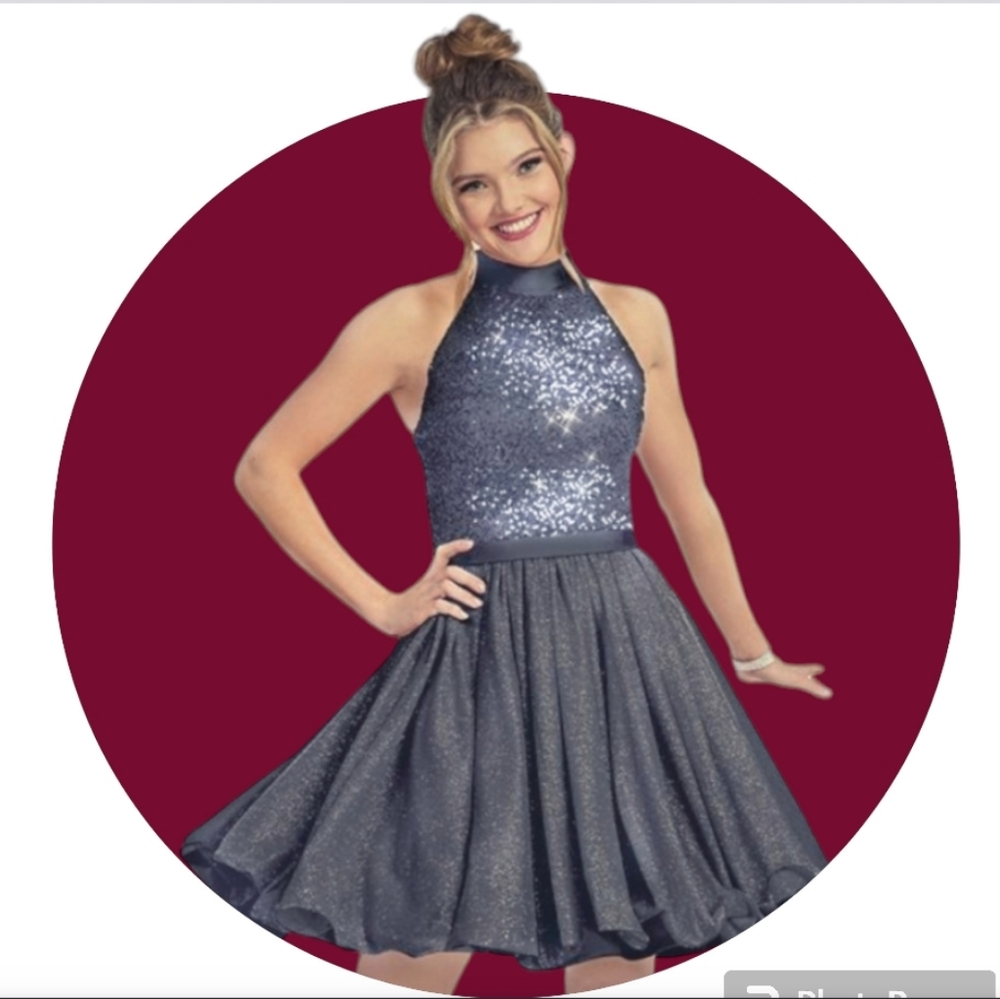 Southeastern Performance Dress Gray Silver short Dance Prom Wedding Nigh…
